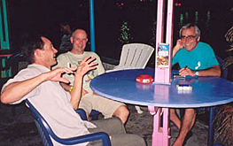 Claus, Uwe and Bernie waiting for a cappucino. Life's a bitch, isn't it!