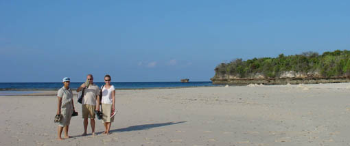 Lene, Stefan and Ingeborg on Bongoyo Island