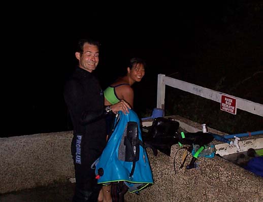 Back from night diving. Panglao 1999